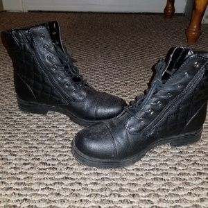 Black combat boots